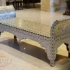 Inlaid with mother of pearl Bench - Hand bench - Handmade - wood seat - home decor - luxurious decor