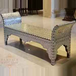 Inlaid with mother of pearl Bench - Hand bench - Handmade - wood seat - home decor - luxurious decor