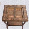 Handmade Wooden chess table, backgammon, poker table /chess board/ Inlaid with Pearl/ board games/ Christmas gift for dad