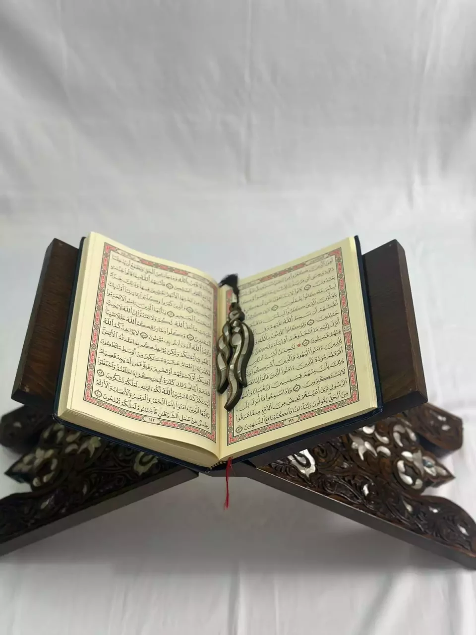 handmade wooden Quran stand
