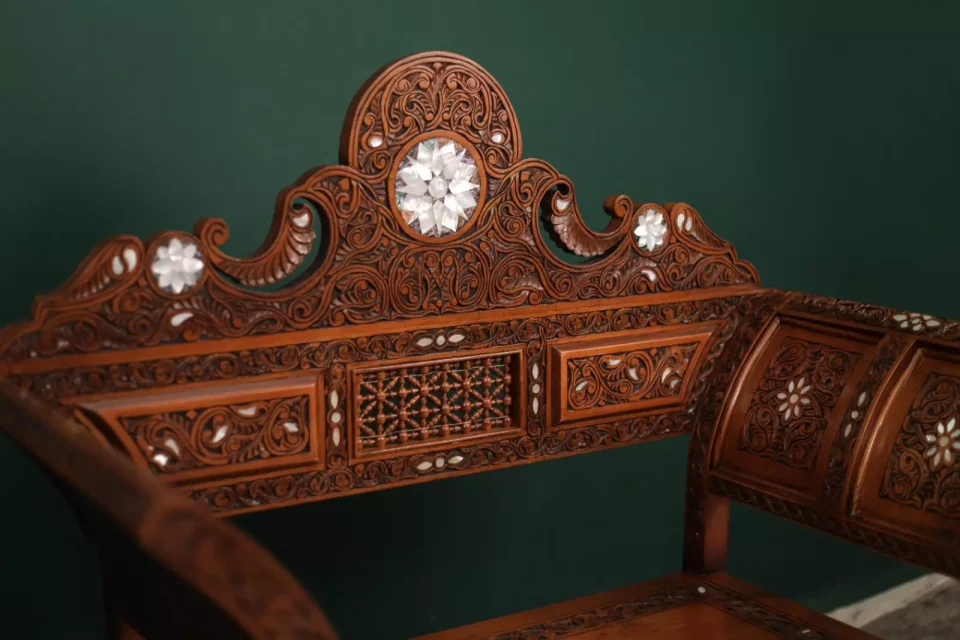 Handmade Set of 3 Chairs with In-Between Table