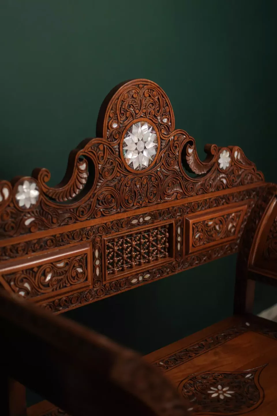 Handmade Set of 3 Chairs with In-Between Table