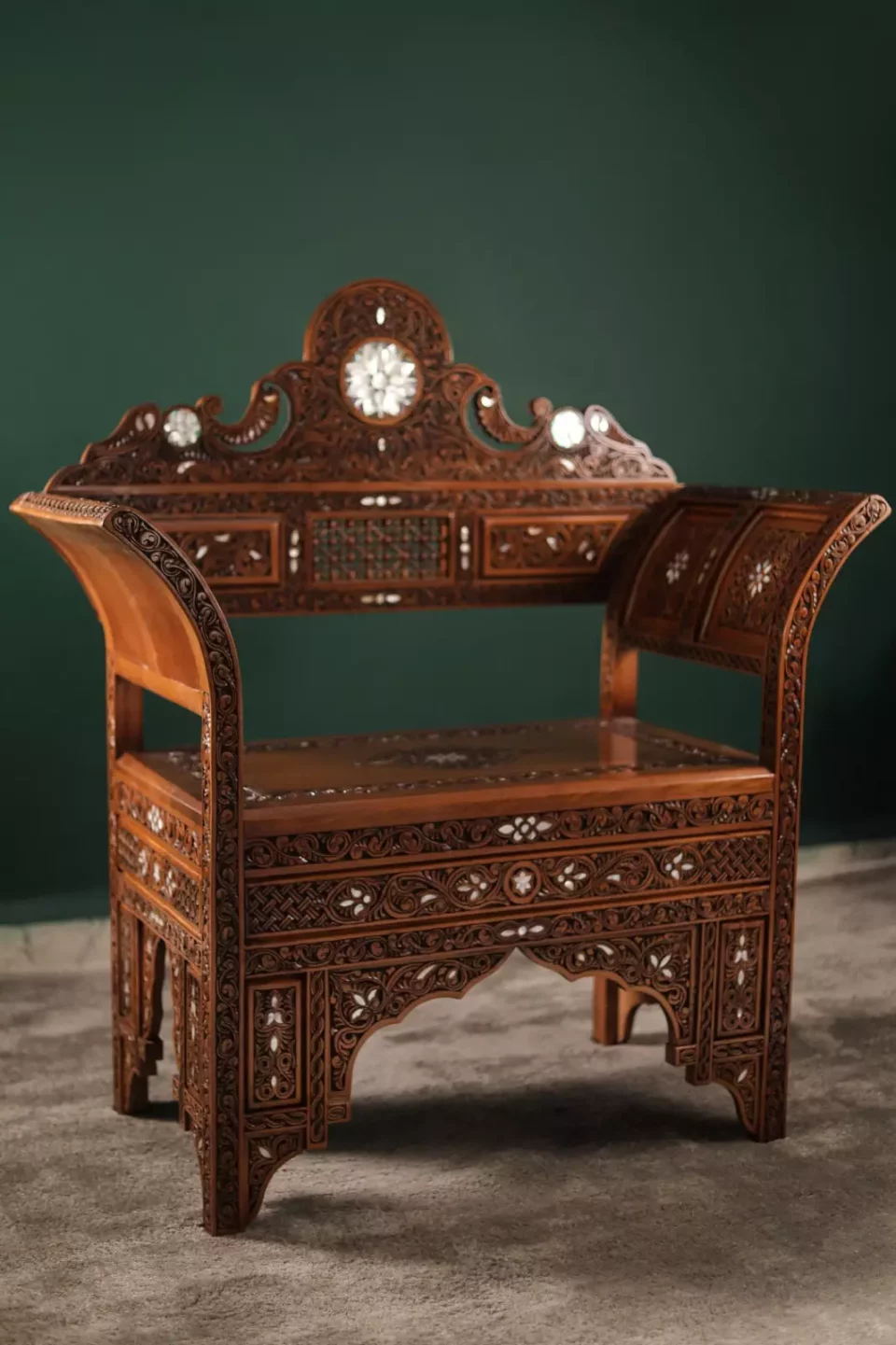 Handmade Set of 3 Chairs with In-Between Table
