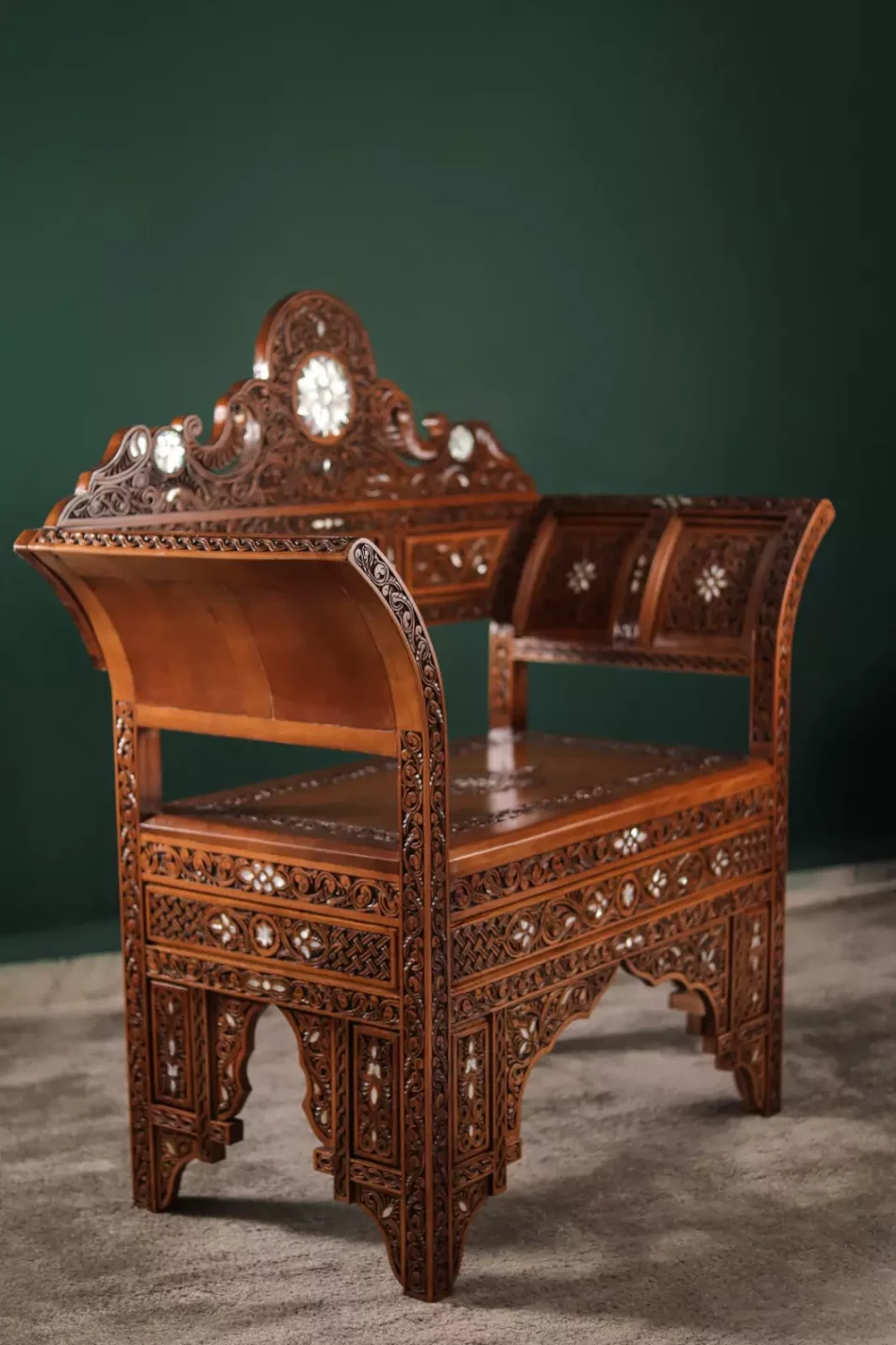 Handmade Set of 3 Chairs with In-Between Table