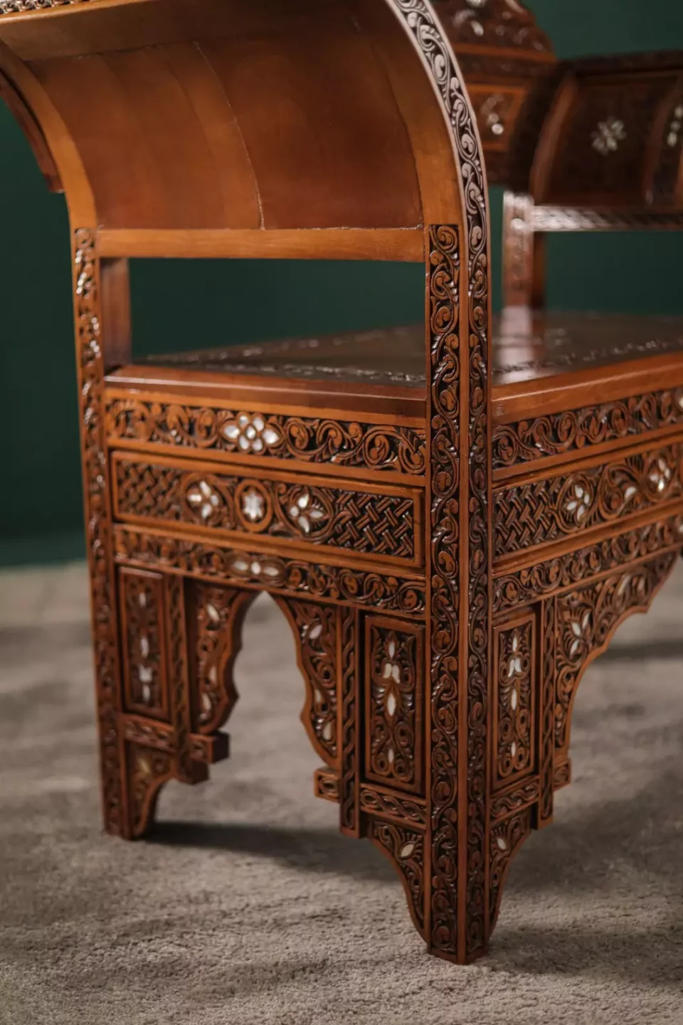 Handmade Set of 3 Chairs with In-Between Table