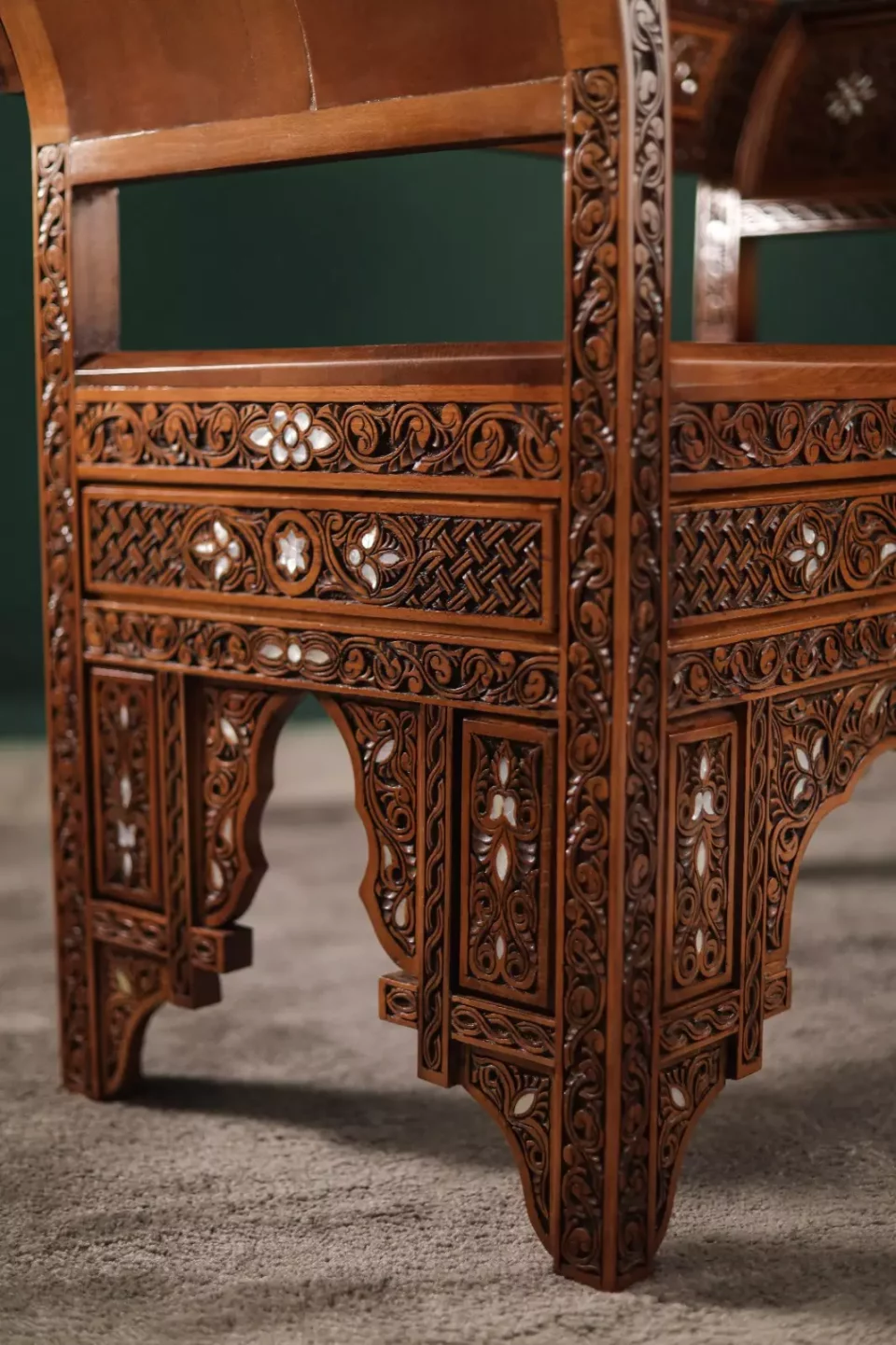 Handmade Set of 3 Chairs with In-Between Table