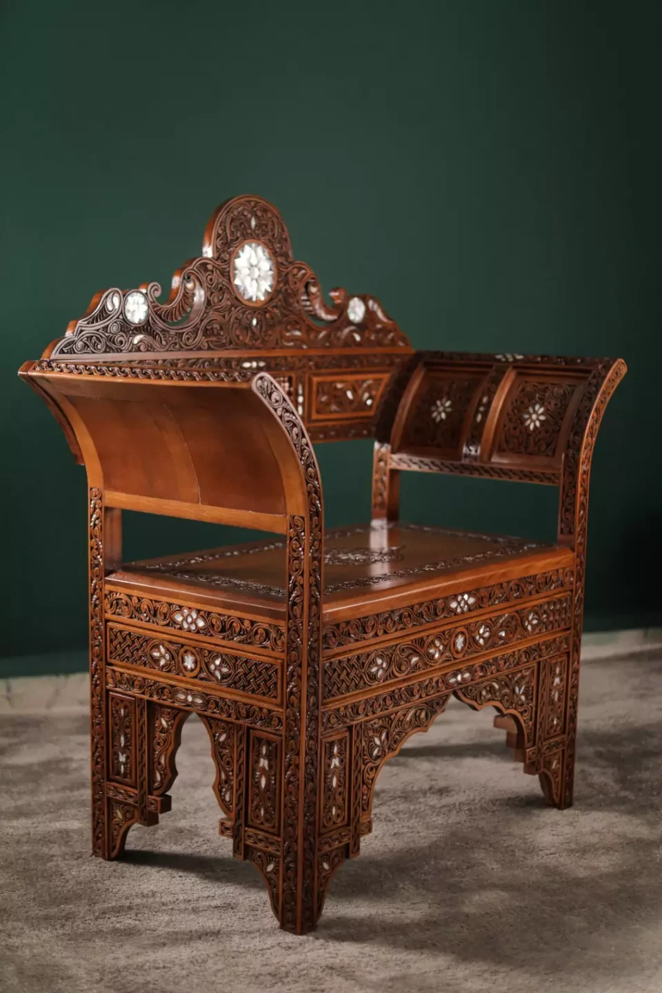 Handmade Set of 3 Chairs with In-Between Table