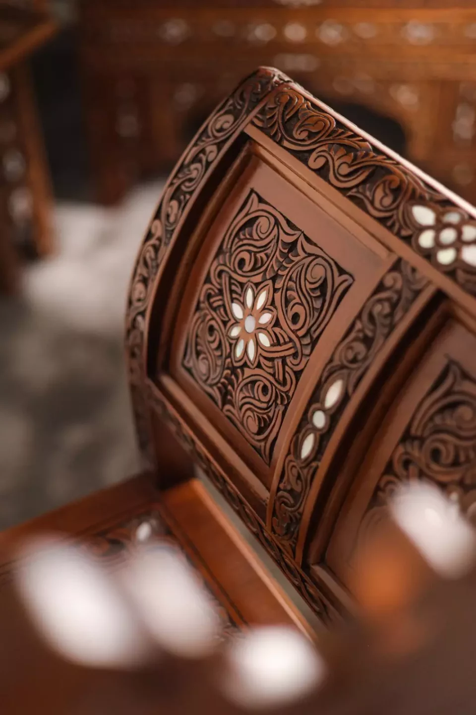 Handmade Set of 3 Chairs with In-Between Table