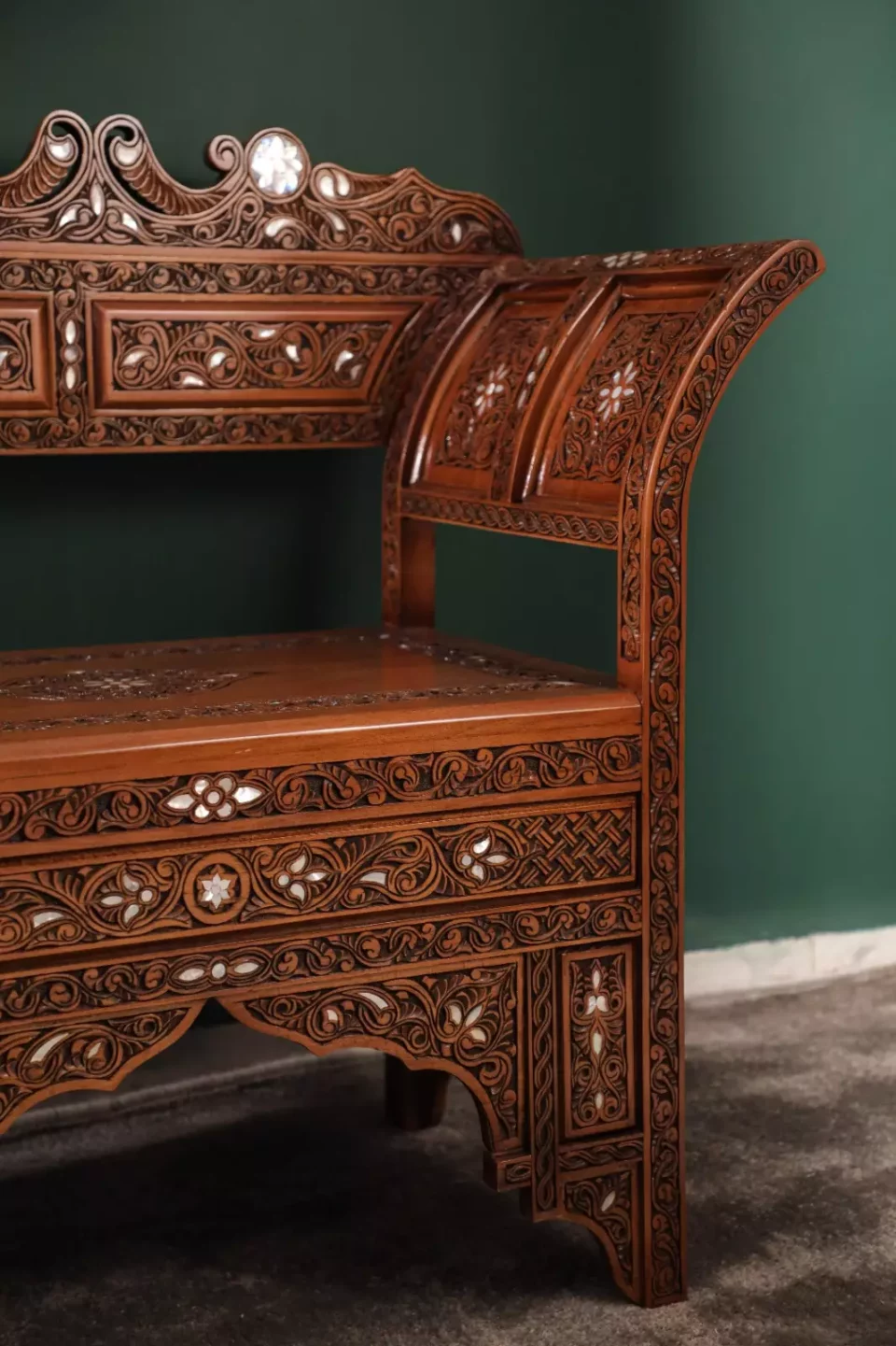 Handmade Set of 3 Chairs with In-Between Table