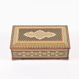 Luxurious wooden box, handcrafted and inlaid with copper