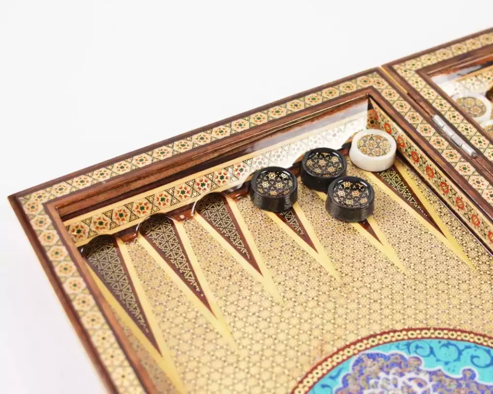 Golden Chess wooden board inlaid with copper/backgammon/ Board games/ luxury gift