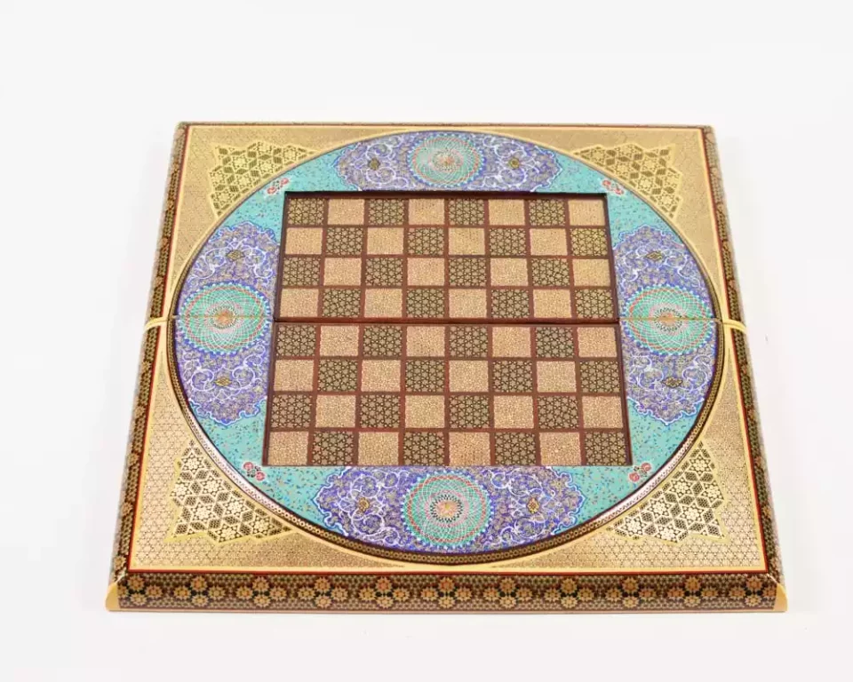Golden Chess wooden board inlaid with copper/backgammon/ Board games/ luxury gift