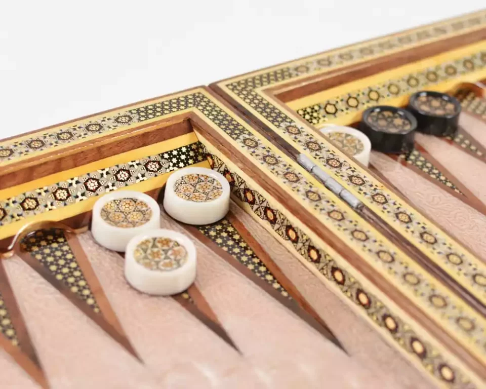 Golden backgammon and Chess /wooden board inlaid with copper/ Board games/ beautiful gift