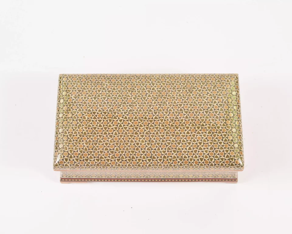 Unique luxury wooden box, handmade and inlaid with copper