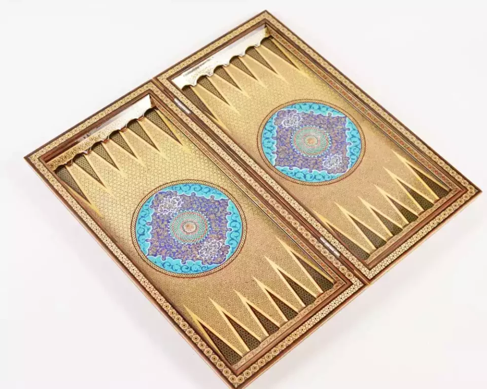 Golden Chess wooden board inlaid with copper/backgammon/ Board games/ luxury gift