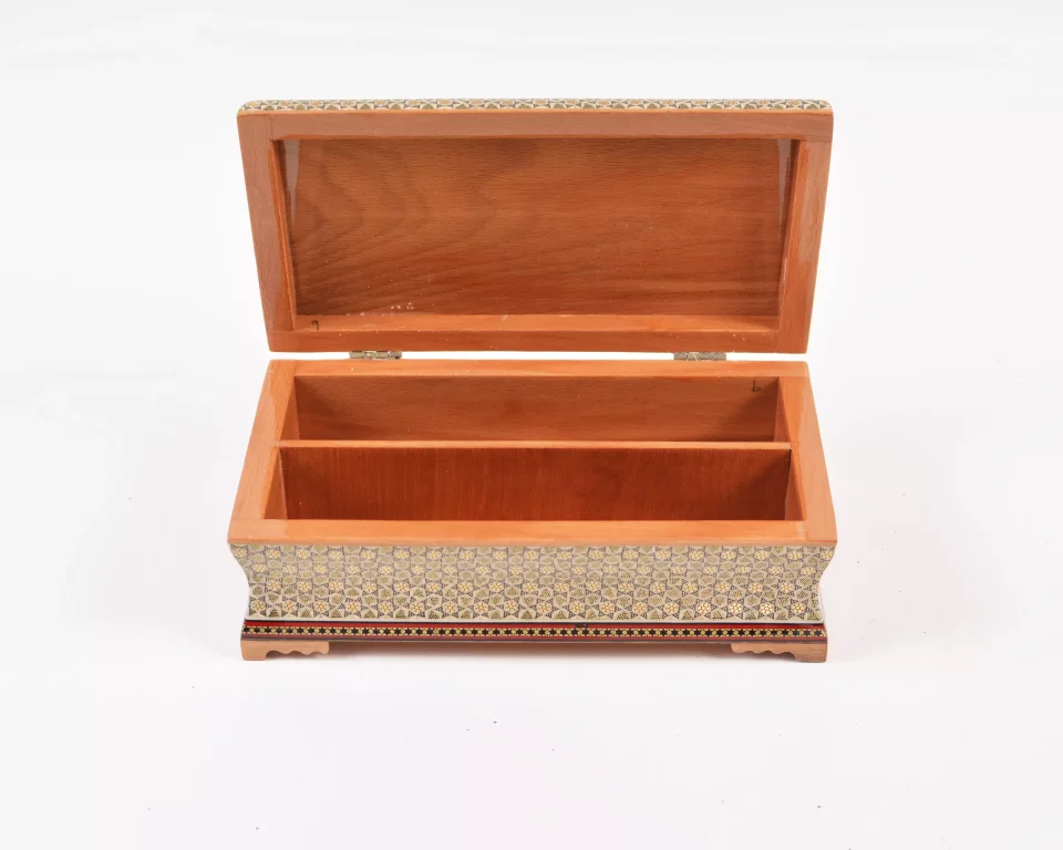Unique luxury wooden box, handmade and inlaid with copper