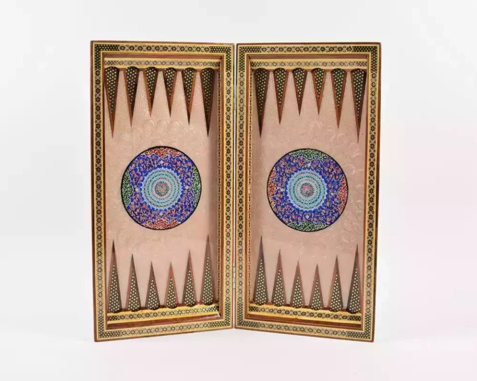 Golden backgammon and Chess /wooden board inlaid with copper/ Board games/ beautiful gift