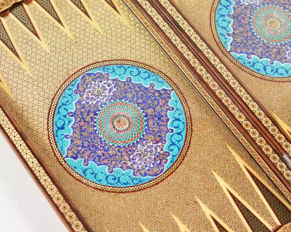 Golden Chess wooden board inlaid with copper/backgammon/ Board games/ luxury gift