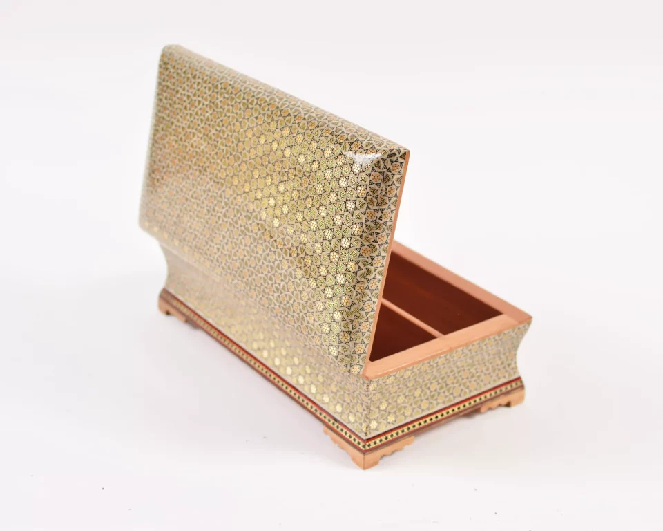 Unique luxury wooden box, handmade and inlaid with copper