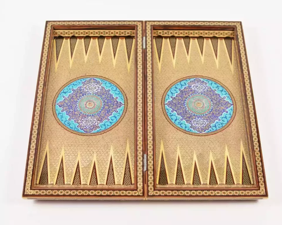 Golden Chess wooden board inlaid with copper/backgammon/ Board games/ luxury gift
