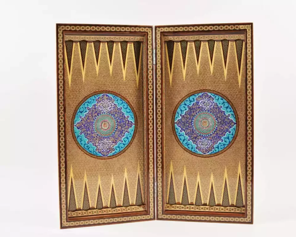 Golden Chess wooden board inlaid with copper/backgammon/ Board games/ luxury gift