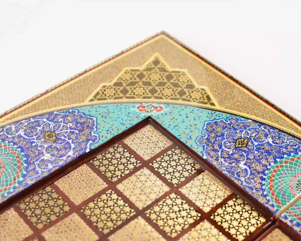 Golden Chess wooden board inlaid with copper/backgammon/ Board games/ luxury gift