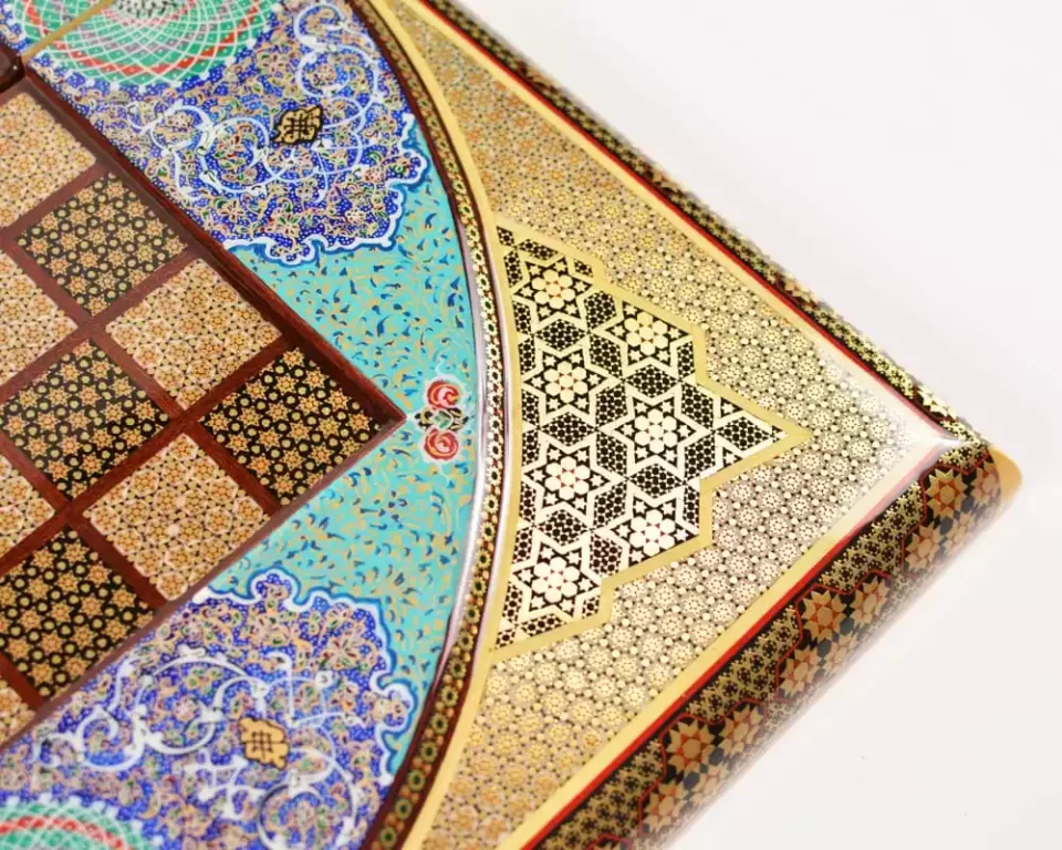 Golden Chess wooden board inlaid with copper/backgammon/ Board games/ luxury gift
