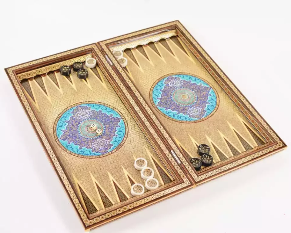 Golden Chess wooden board inlaid with copper/backgammon/ Board games/ luxury gift