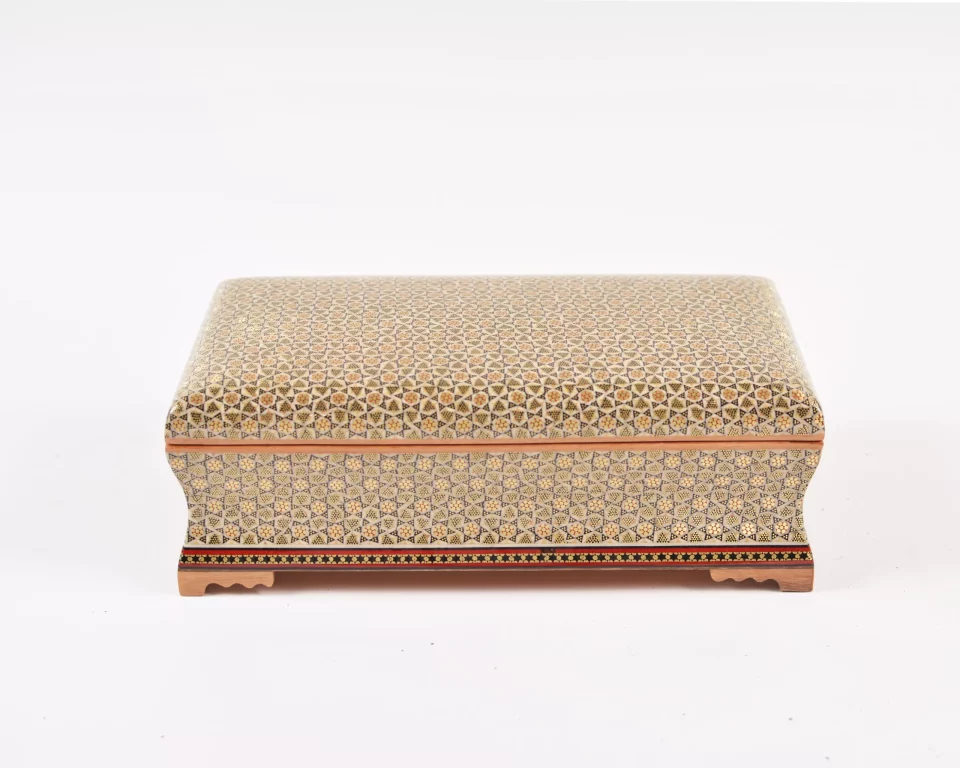 Unique luxury wooden box, handmade and inlaid with copper