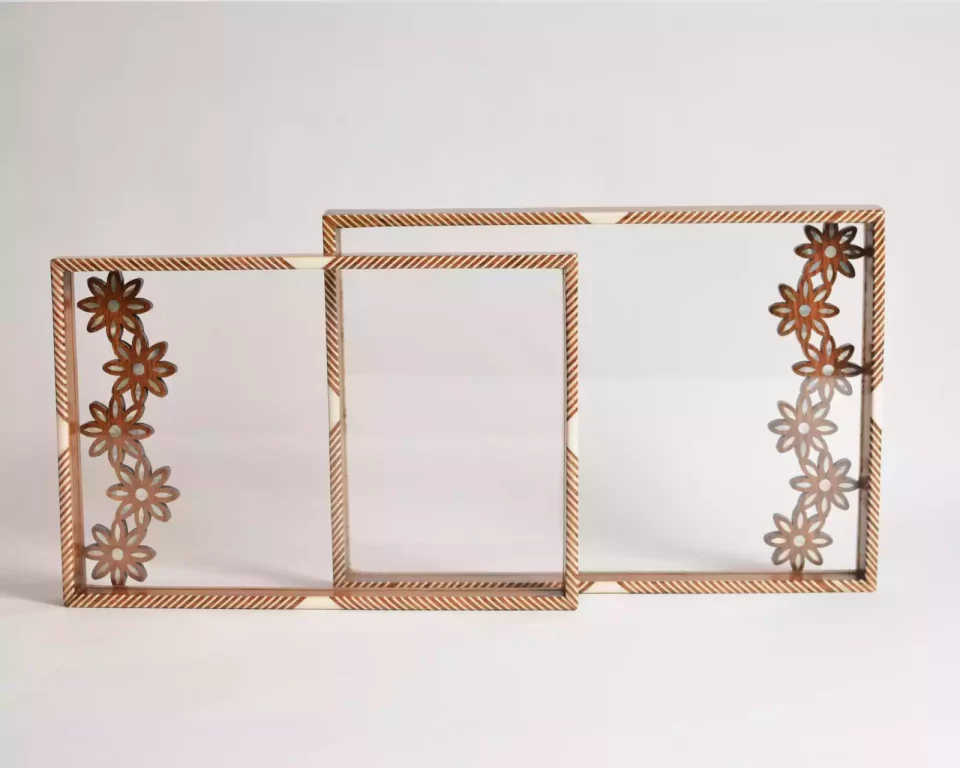 HANDMADE Unique TRAY A STUNNING FUSION OF ACRYLIC & WOODEN INLAID WITH PEARL
