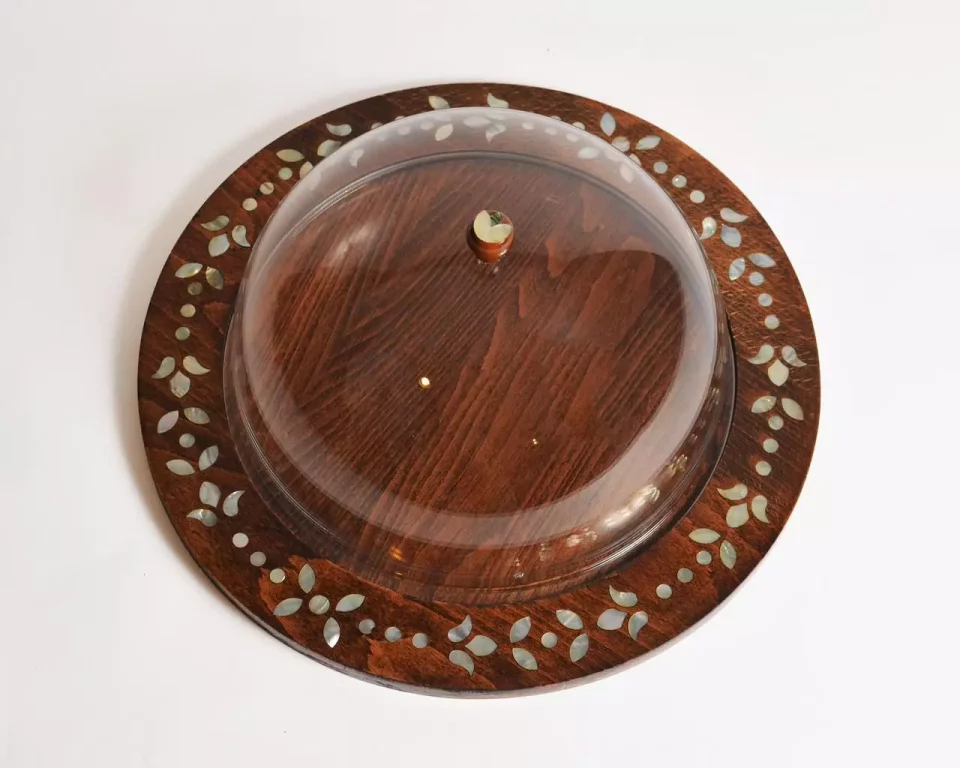 amazing tray with Plexi cover inlaid with mother of pearl