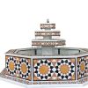 Damascus water fountain handmade from natural marble mosaic
