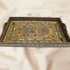Handmade mosaic rectangular tray set inlaid with mother-of-pearl
