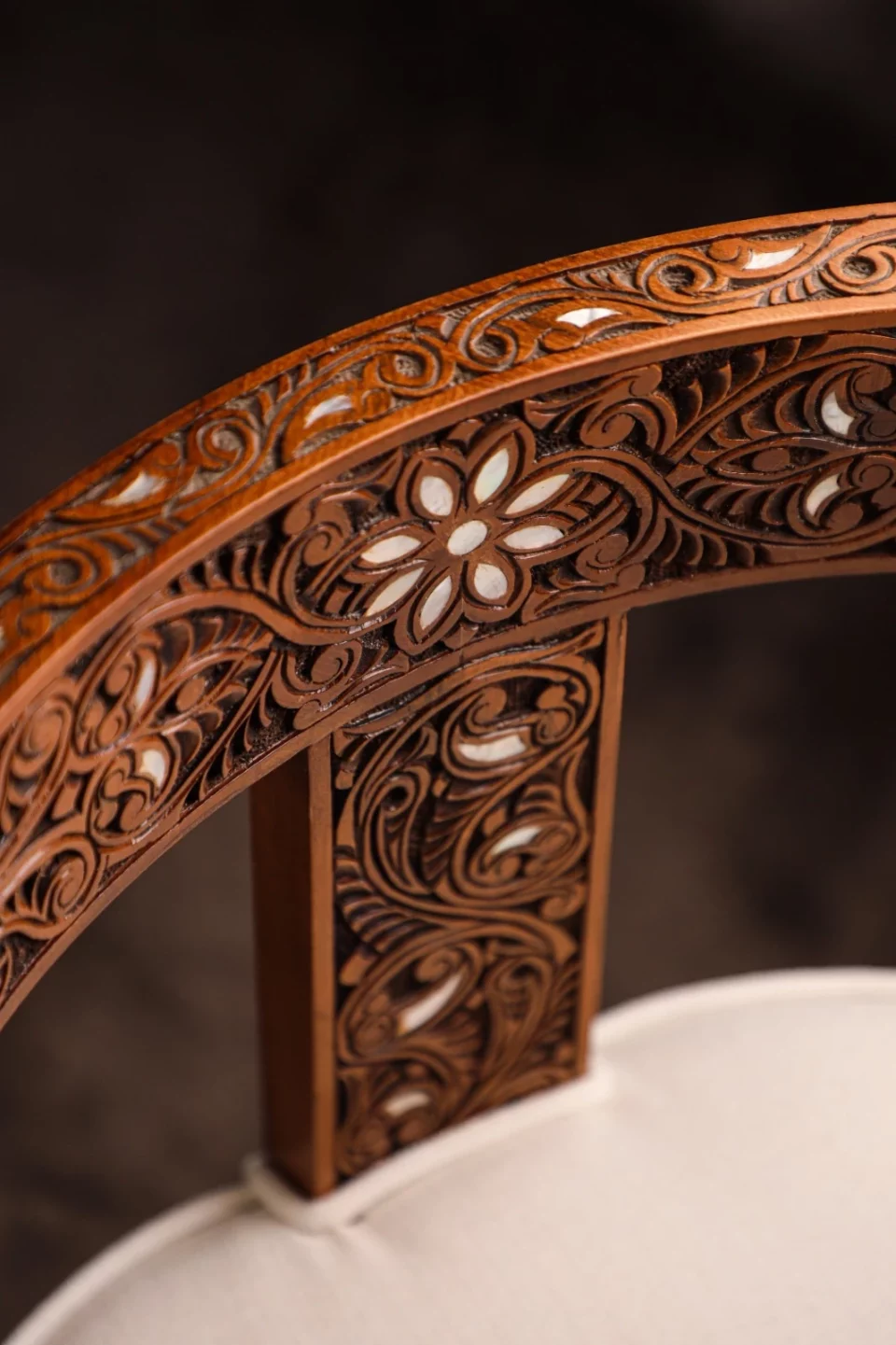 Chair set, handcrafted with Fatimid engraving and inlaid with natural mother-of-pearl (Jasmine)