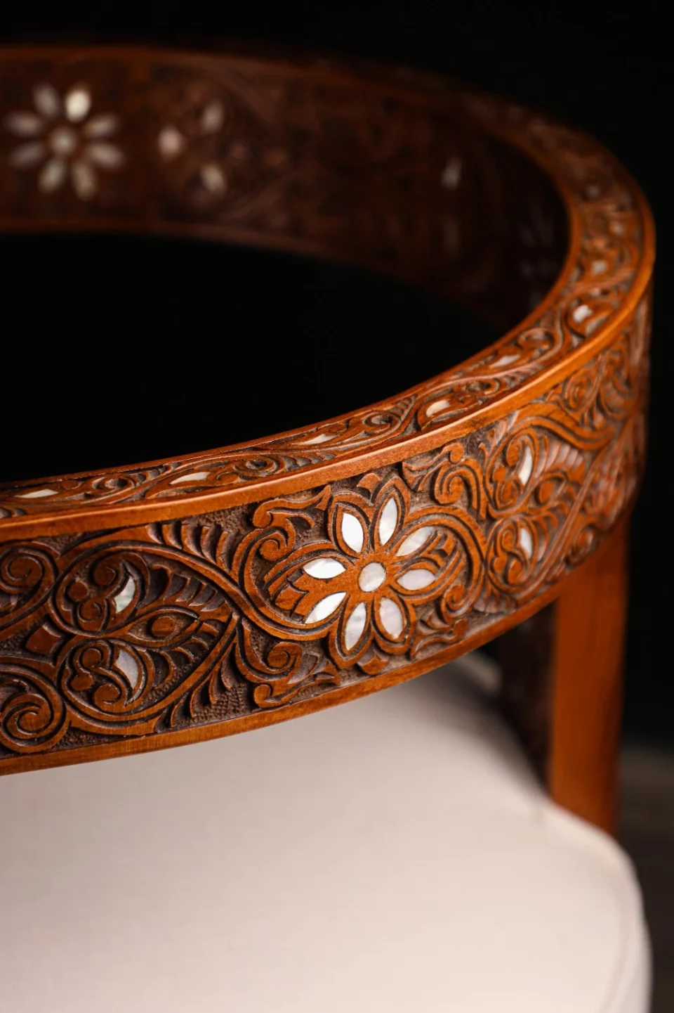 Chair set, handcrafted with Fatimid engraving and inlaid with natural mother-of-pearl (Jasmine)
