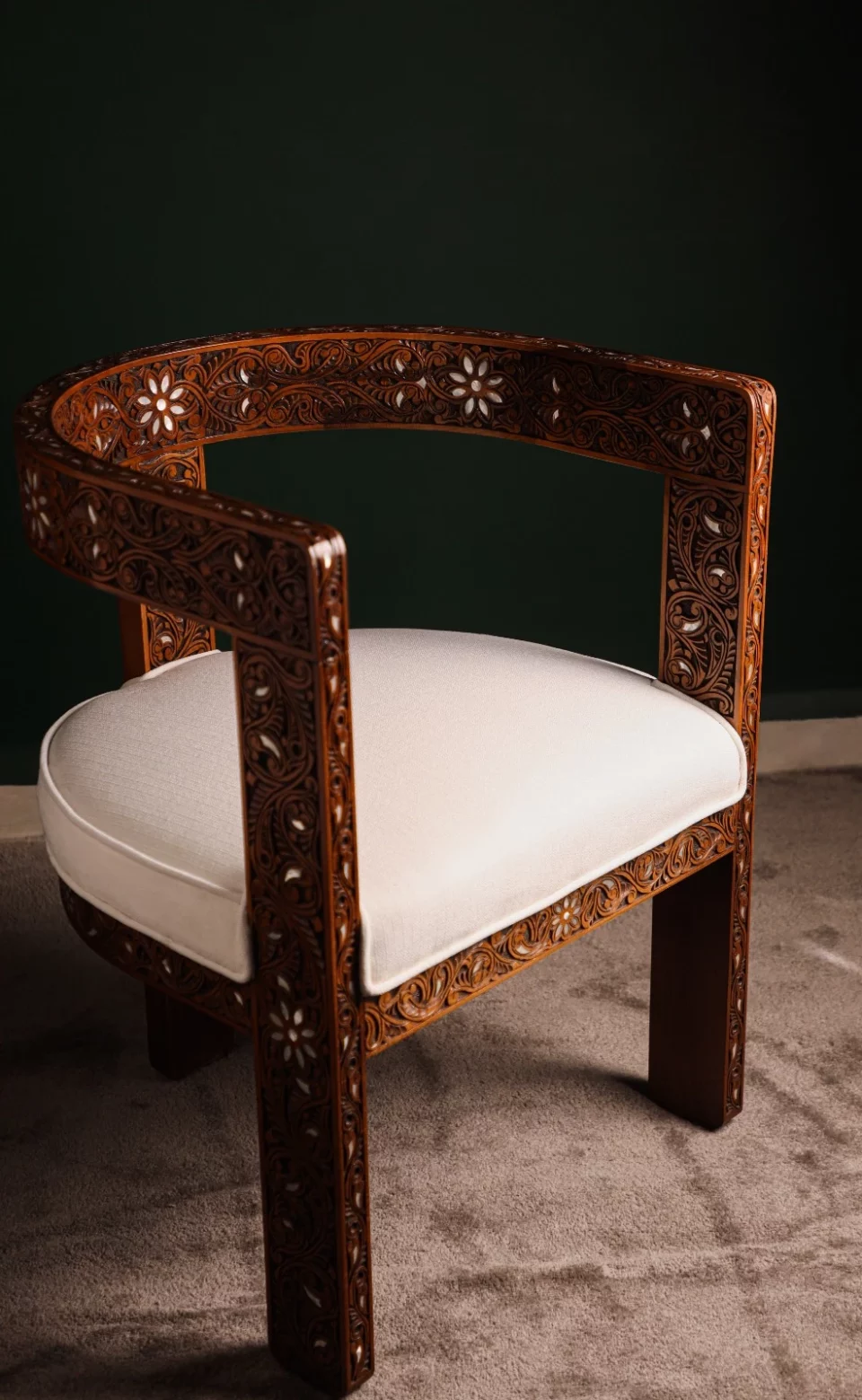 Chair set, handcrafted with Fatimid engraving and inlaid with natural mother-of-pearl (Jasmine)