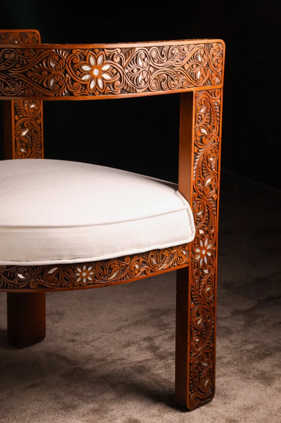 Chair set, handcrafted with Fatimid engraving and inlaid with natural mother-of-pearl (Jasmine)