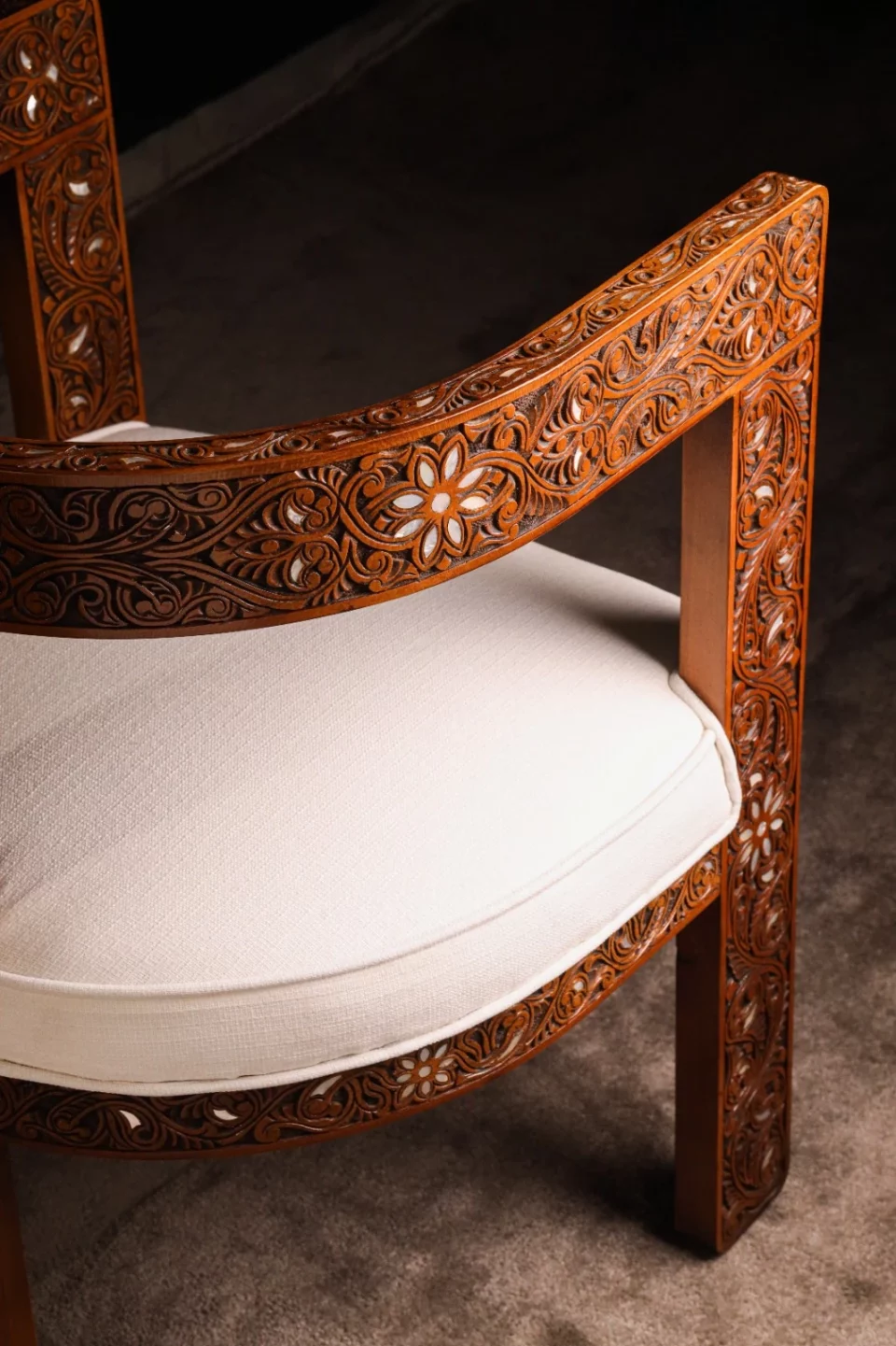 Chair set, handcrafted with Fatimid engraving and inlaid with natural mother-of-pearl (Jasmine)