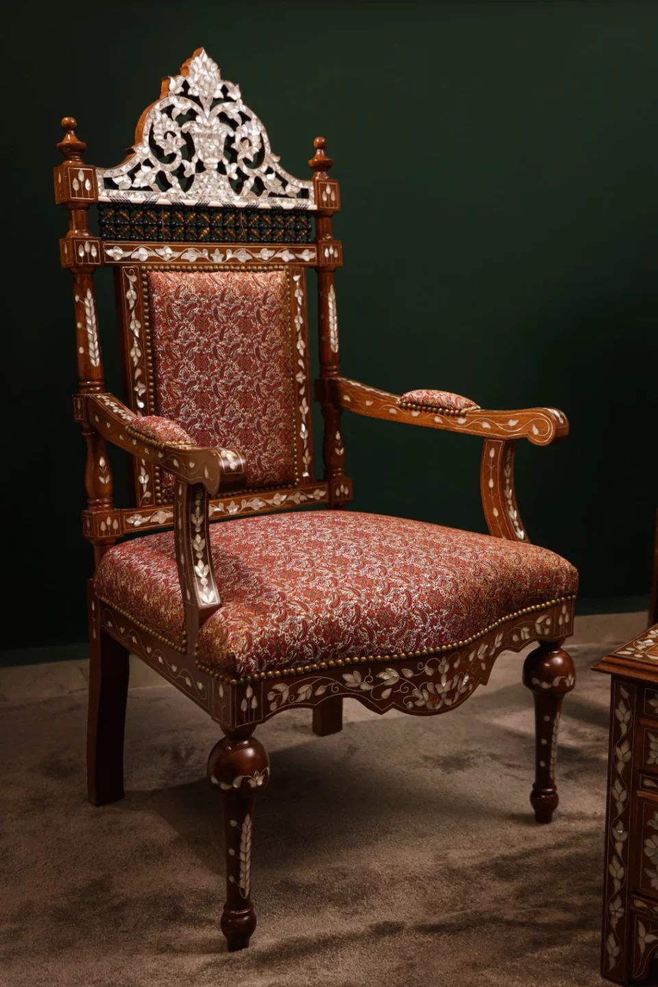 Luxury handmade Damascene living room set inlaid with natural pearls (Damascus)