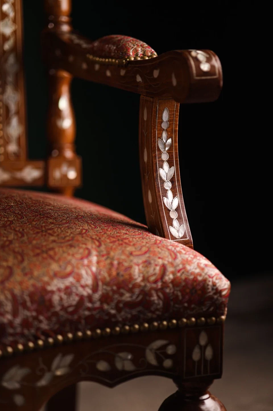 Luxury handmade Damascene living room set inlaid with natural pearls (Damascus)