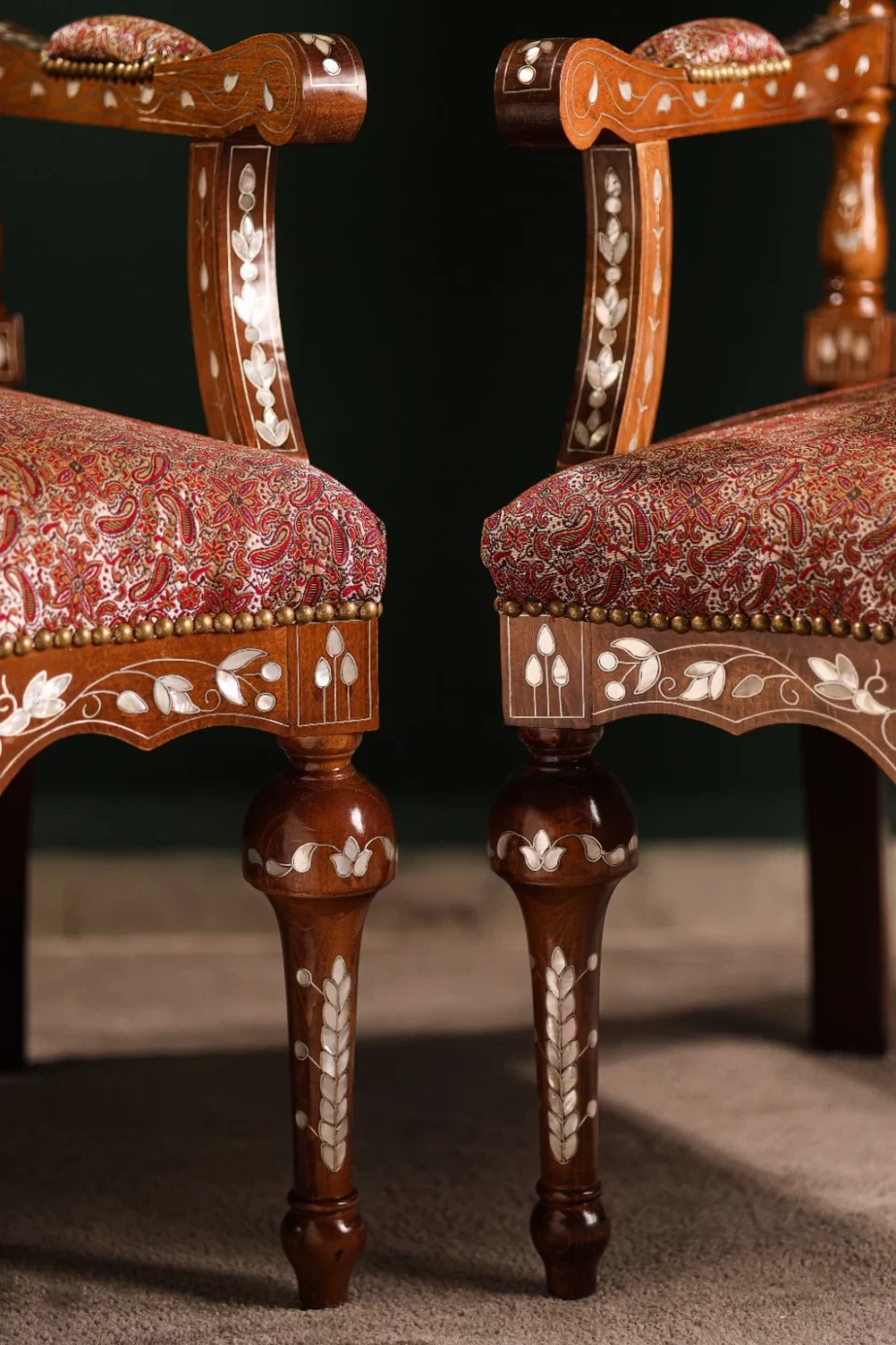 Luxury handmade Damascene living room set inlaid with natural pearls (Damascus)