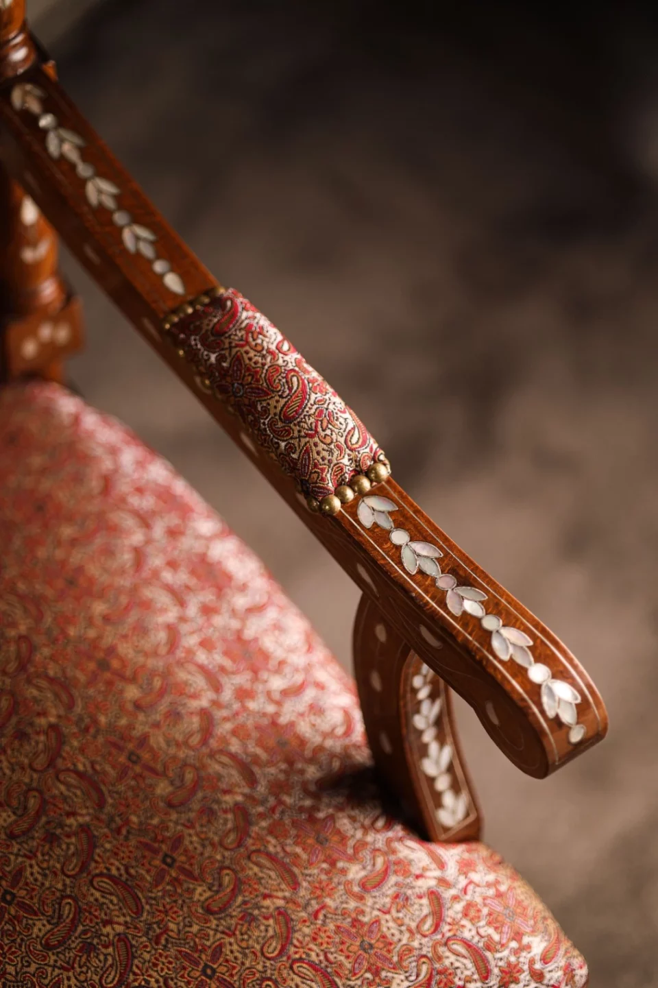 Luxury handmade Damascene living room set inlaid with natural pearls (Damascus)
