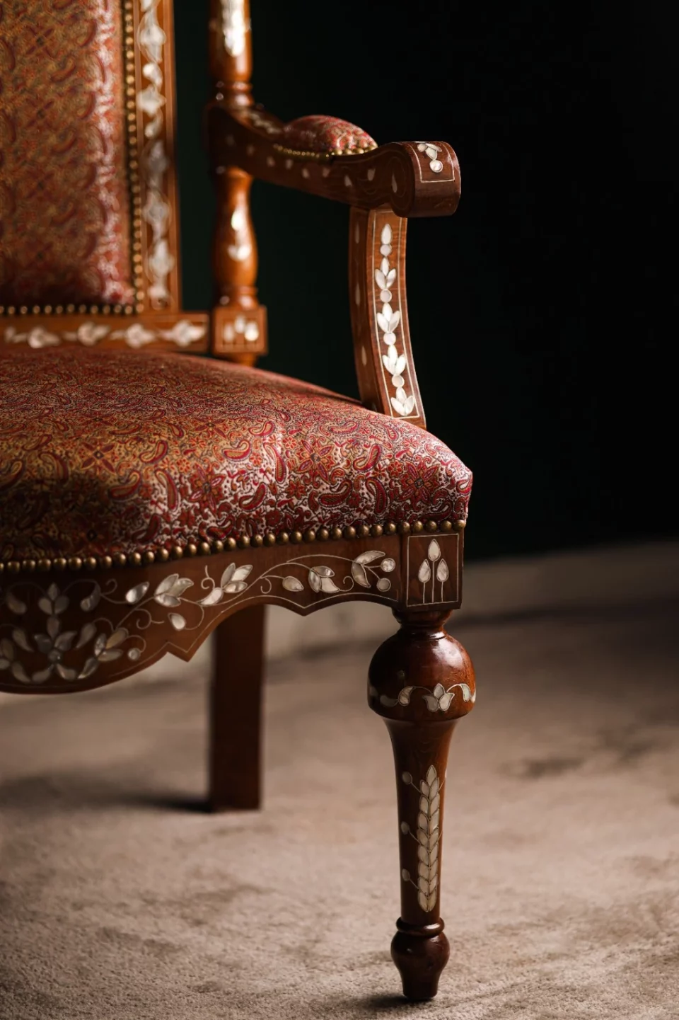 Luxury handmade Damascene living room set inlaid with natural pearls (Damascus)