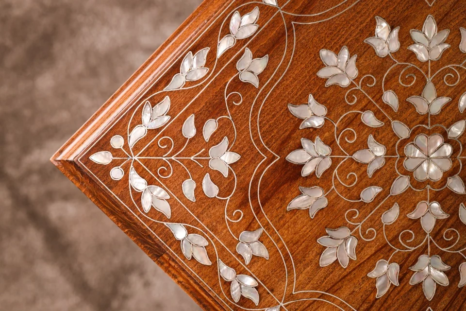 Luxury handmade Damascene living room set inlaid with natural pearls (Damascus)