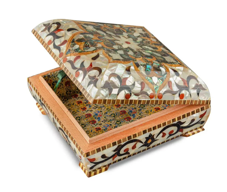 Mother of Pearl Jewelry Box | Custom Wooden Jewelry Case with Unique Inlay | Antique Jewelry Organizer for Birthday Gifts | Gift for her