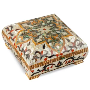 Mother of Pearl Jewelry Box | Custom Wooden Jewelry Case with Unique Inlay | Antique Jewelry Organizer for Birthday Gifts | Gift for her