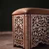 “Loulou” Damascus Bench – Handmade Walnut Wood with Mother of Pearl Inlay