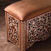 “Loulou” Damascus Bench – Handmade Walnut Wood with Mother of Pearl Inlay