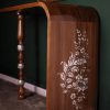 Elegant Walnut Mirror with Mother of Pearl Inlaid