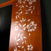 Unique royal wall mirror handmade from walnut wood and mother of pearl inlay